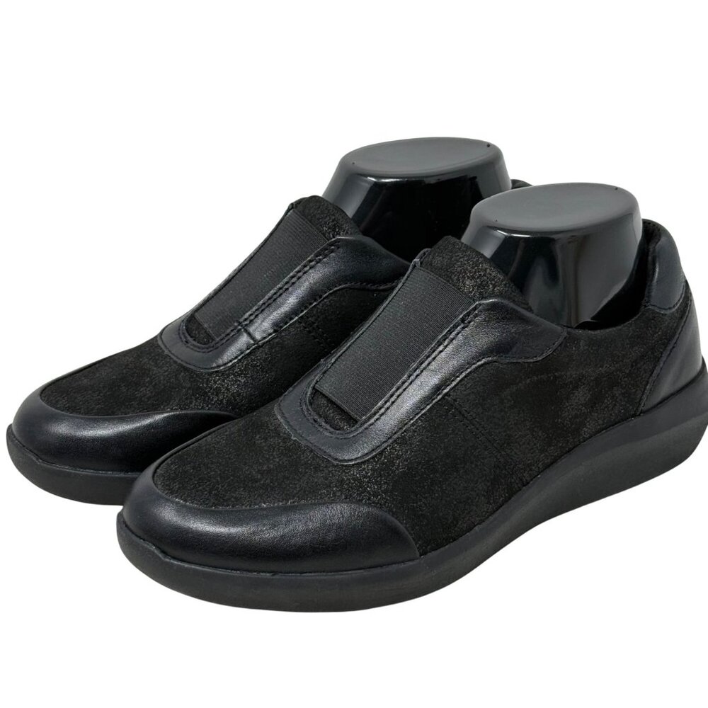 Clarks Kayleigh Peak Black Slip On Womens‎ Loafers Textile Leather 7.5M NEW
